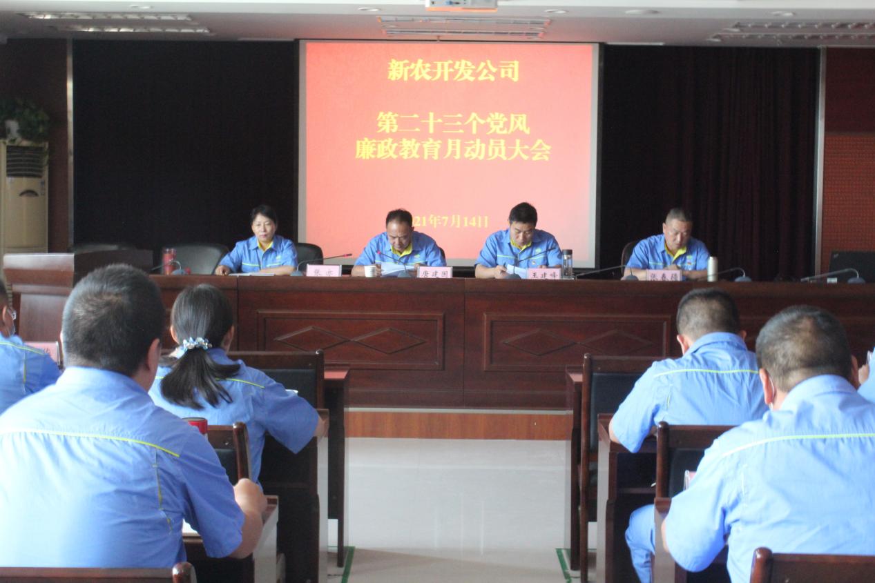 新农开发公司召开党风廉政教育月  动员大会 