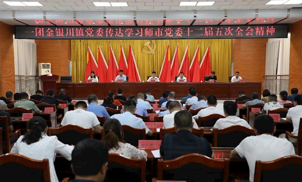 一团金银川镇党委传达学习师市党委十二届五次全会精神