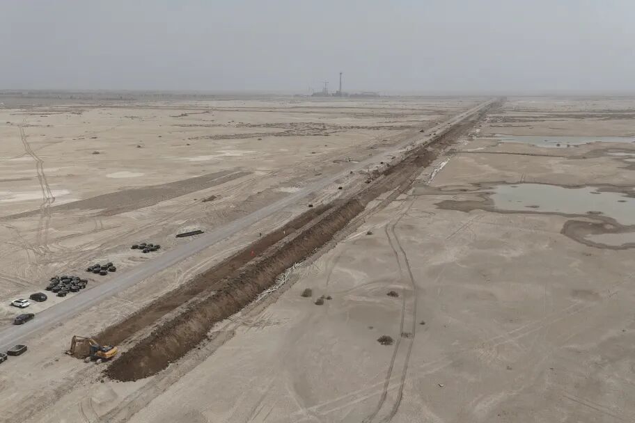 夯实园区要素保障   持续优化营商环境 一团金银川化工园区给排水管网项目加紧施工