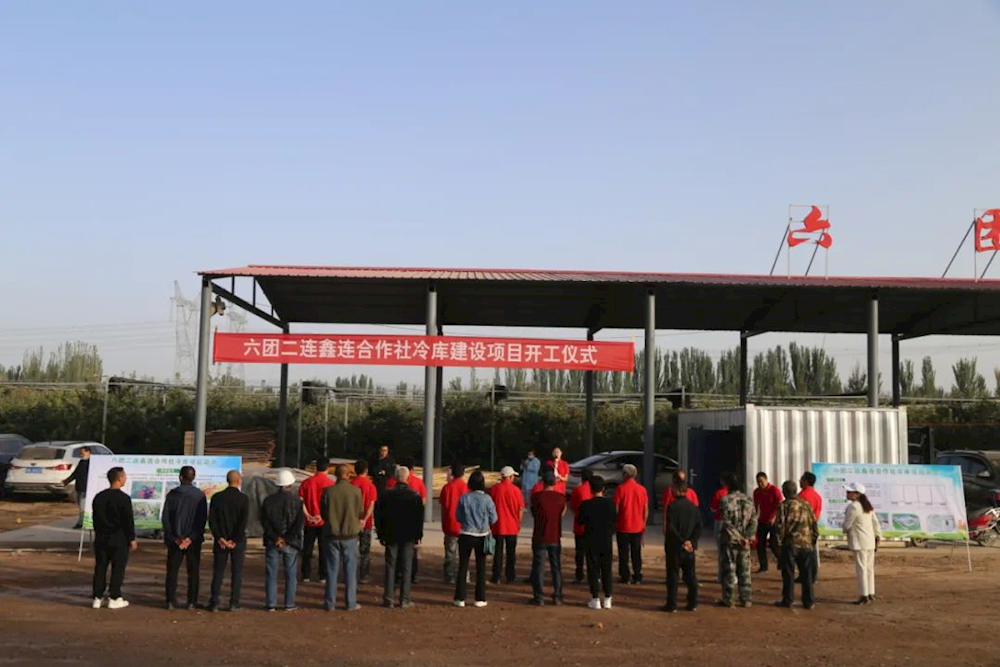六团二连鑫连合作社冷库项目开工啦！