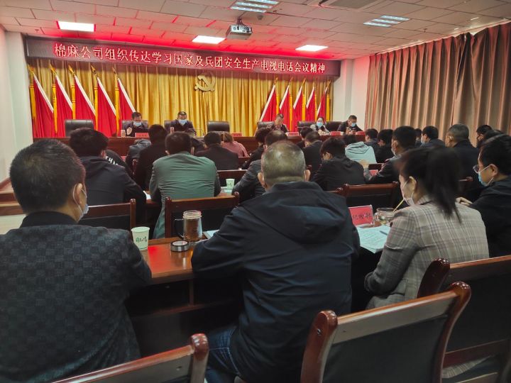 棉麻公司认真贯彻落实全国、兵团安全生产电视电话会议，守牢安全生产底线